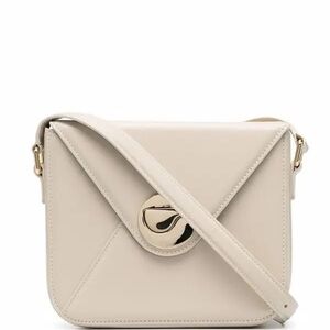 Coperni Cream Email Crossbody Leather Bag with Gold Accent - New